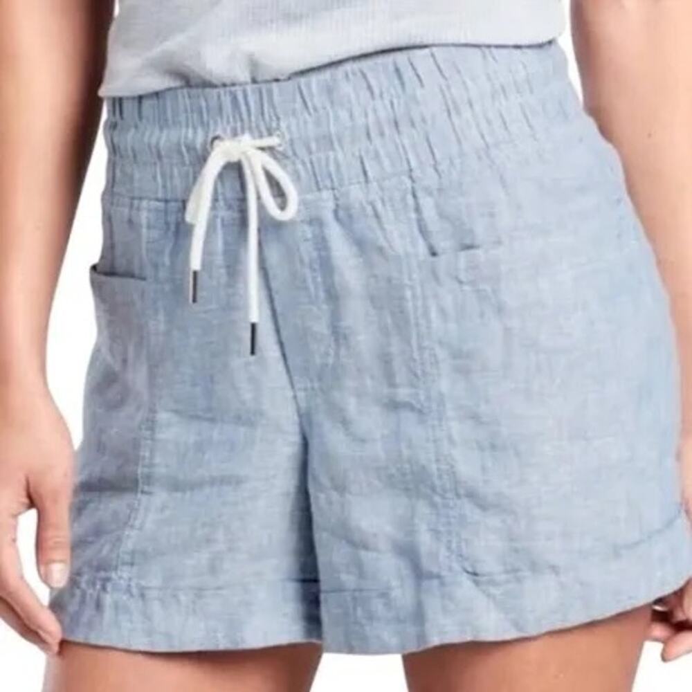 Athleta Cabo Linen 4" Short blue